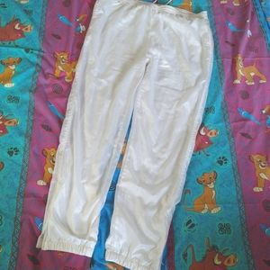 Vintage 80s Adidas Jogger Pants XL zipper track retro trefoil logo swishy